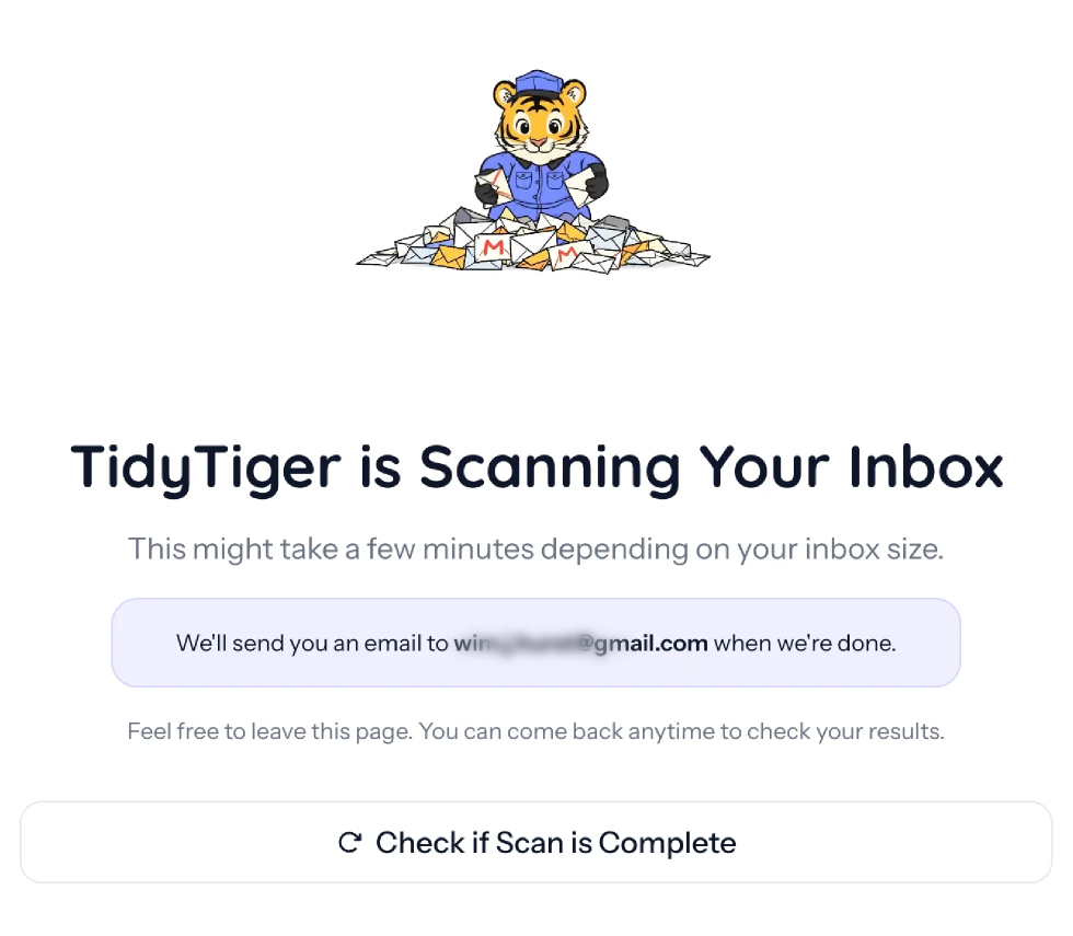 Scanning emails step