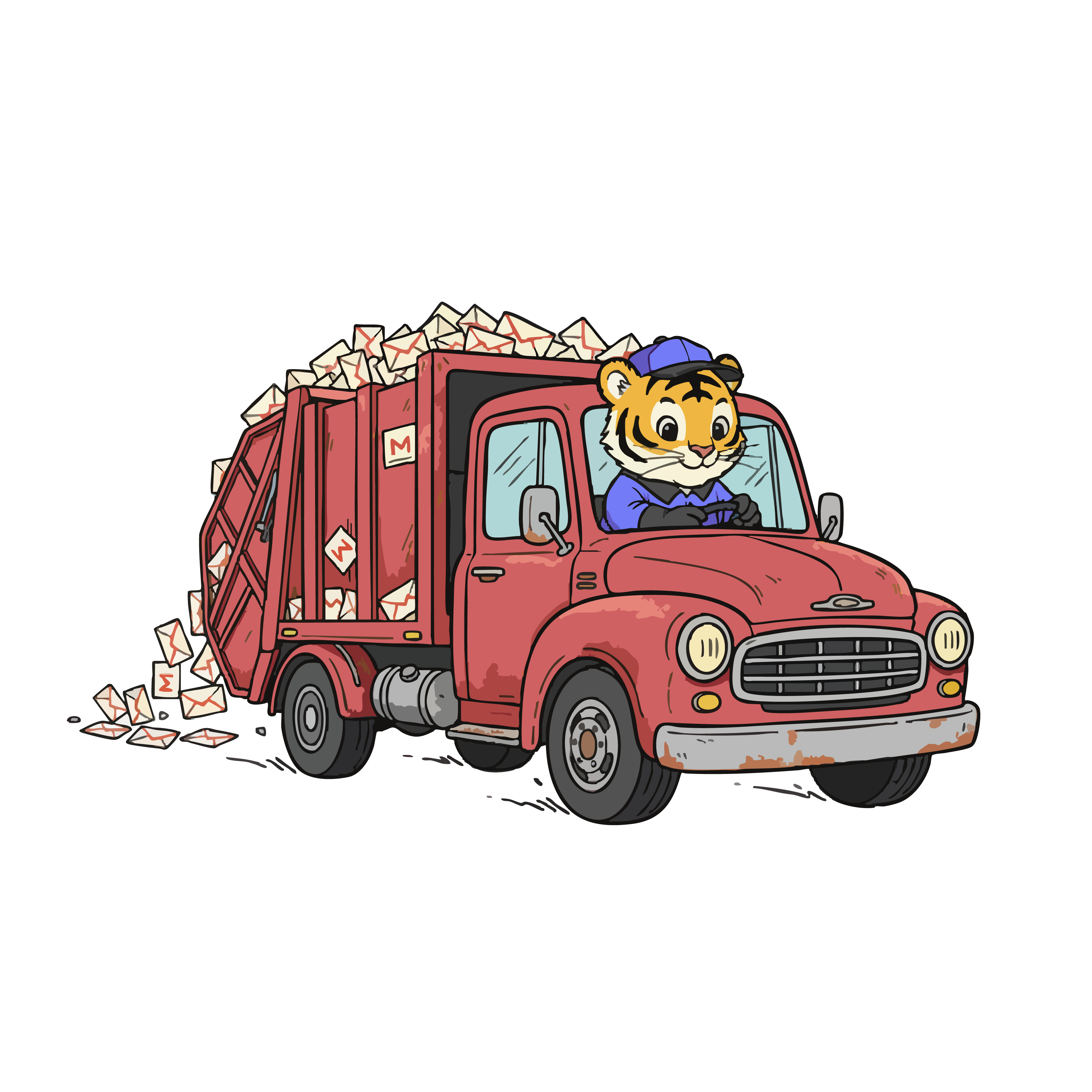 Tiger in junk truck for unlimited power